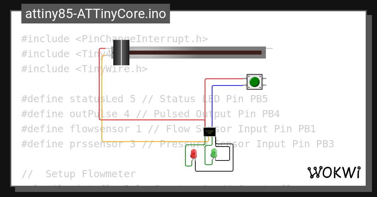 Test flow pulse as i2c slave wokwi arduino and esp32 simulator