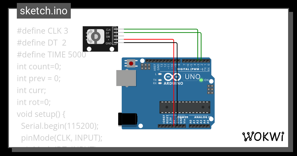 incremental encoder Copy - Wokwi ESP32, STM32, Arduino Simulator