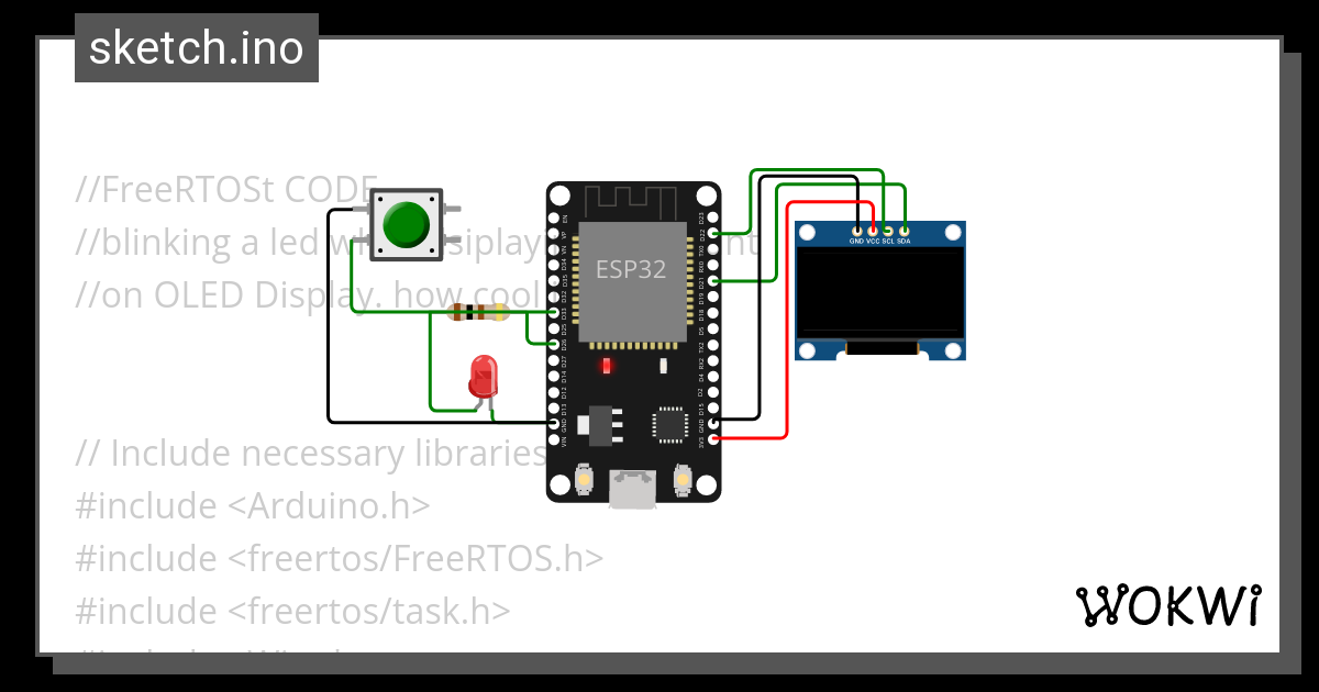 FreeRTOS WITH ESP32 - Wokwi ESP32, STM32, Arduino Simulator