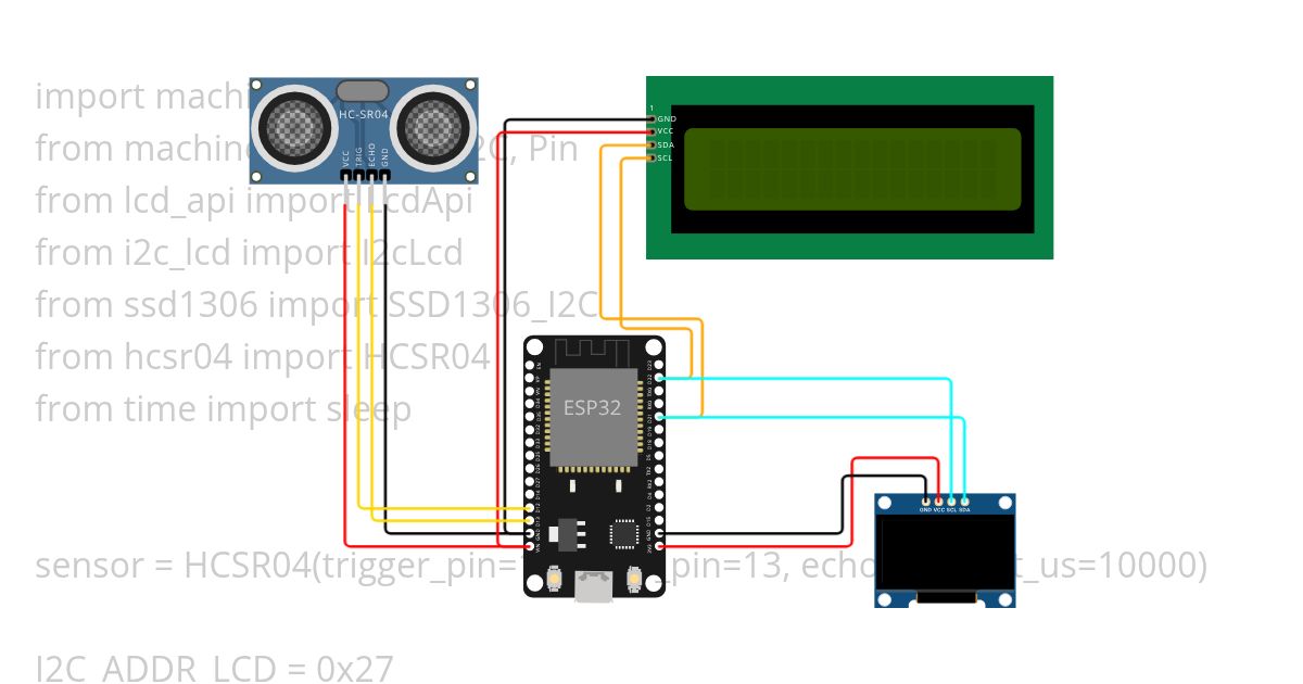 Ultrasonic sensor in OLED and LCD.py simulation