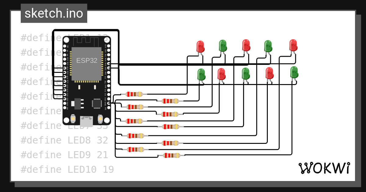 LED 1stACT Wokwi ESP32, STM32, Arduino Simulator