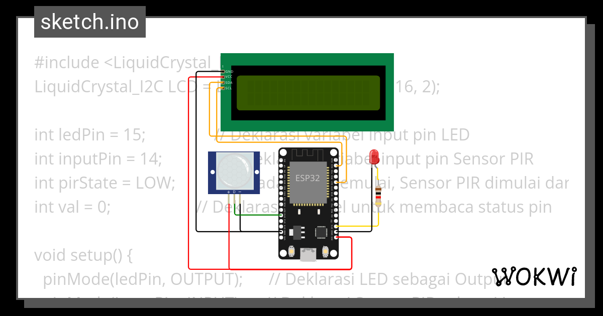 SIstem Pemantau Keamanan Rumah Dengan Gerakan - Wokwi ESP32, STM32 ...