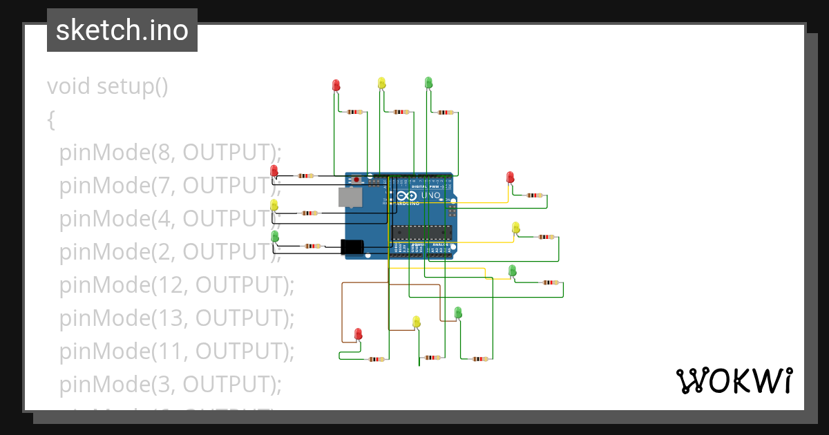 Traffic Light - Wokwi ESP32, STM32, Arduino Simulator