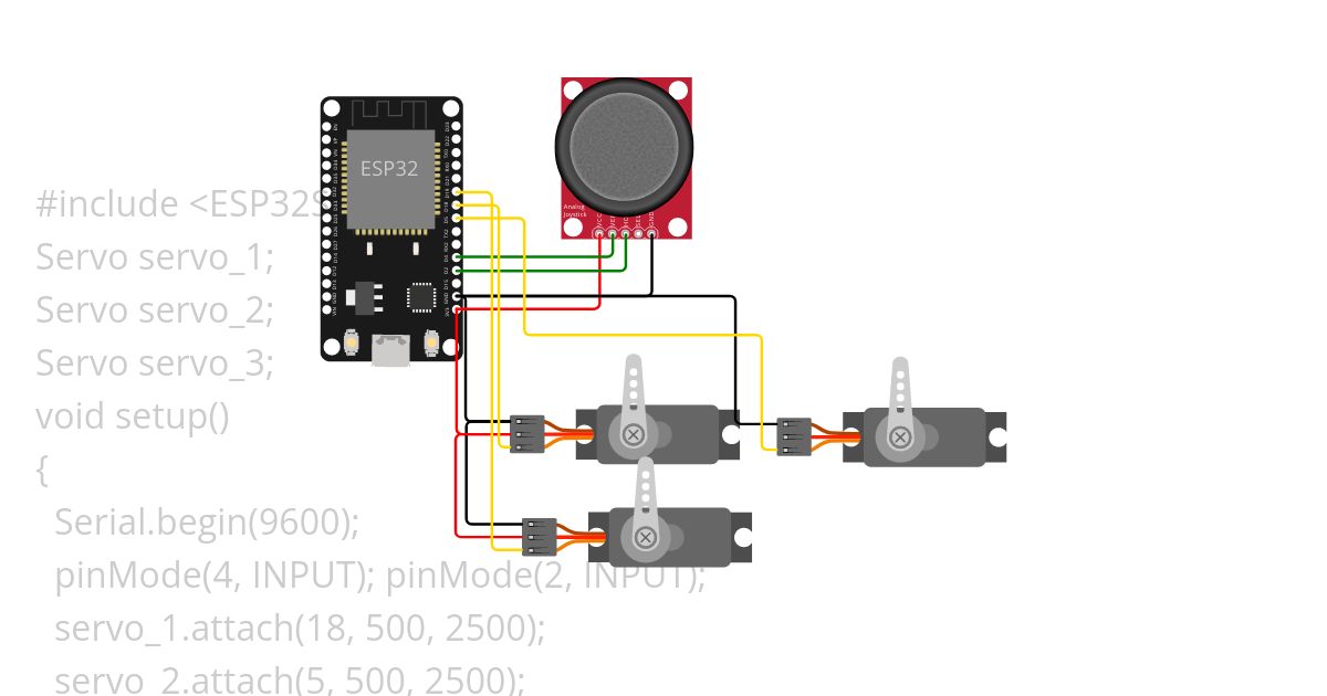 ESP32 servomotor x3 simulation