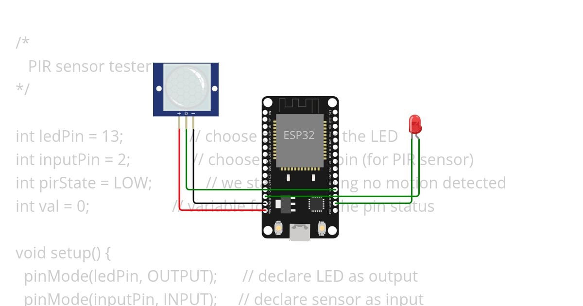 Day2(4):PIR Sensor with led simulation