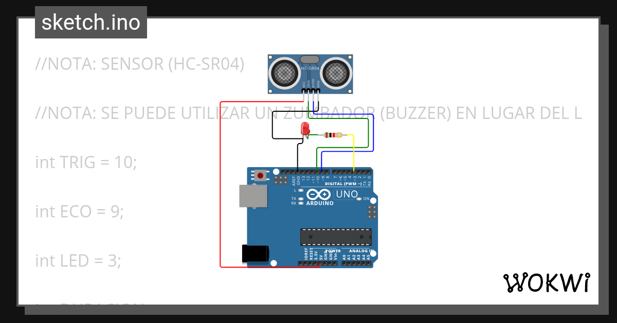 SENSOR ULTRASONICO - Wokwi ESP32, STM32, Arduino Simulator