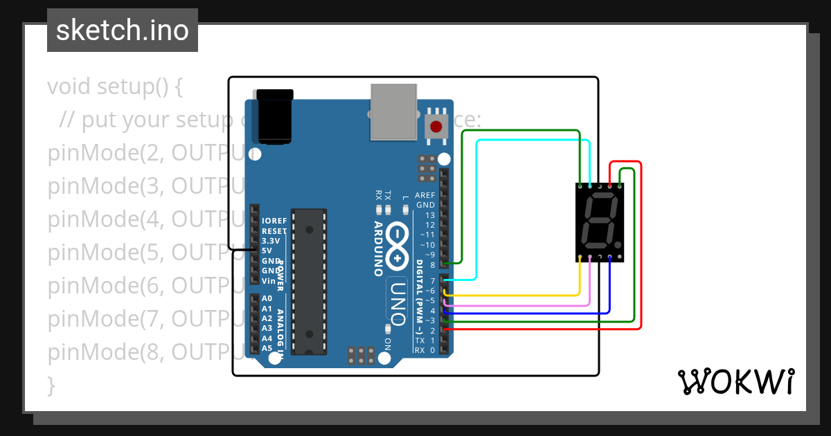 seven segment - Wokwi ESP32, STM32, Arduino Simulator