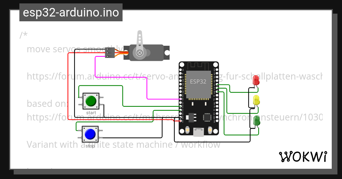 Smooth Servo Wokwi ESP32, STM32, Arduino Simulator