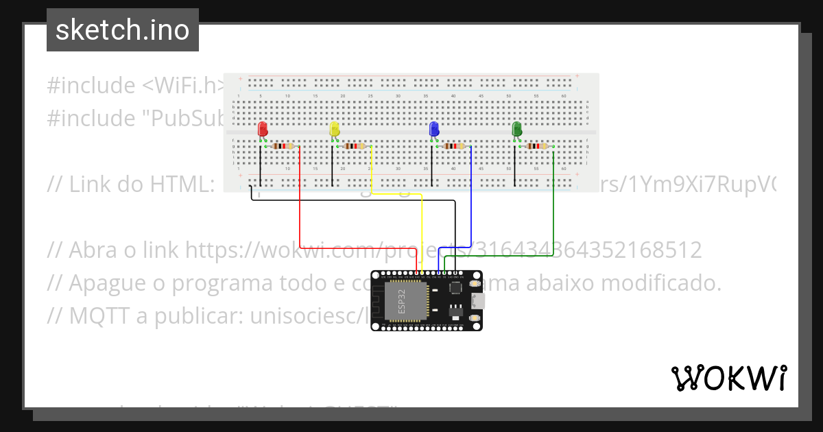 Trabalho ESP_32 - Wokwi ESP32, STM32, Arduino Simulator