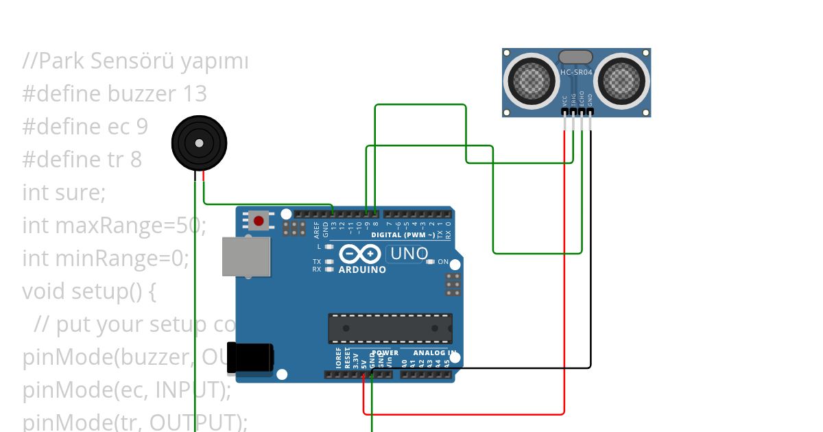 Park Sensörü simulation
