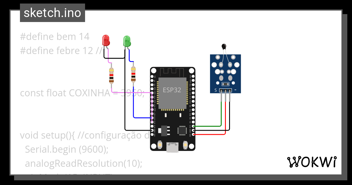 ESP 32 - Sensor de Temperatura - Wokwi ESP32, STM32, Arduino Simulator