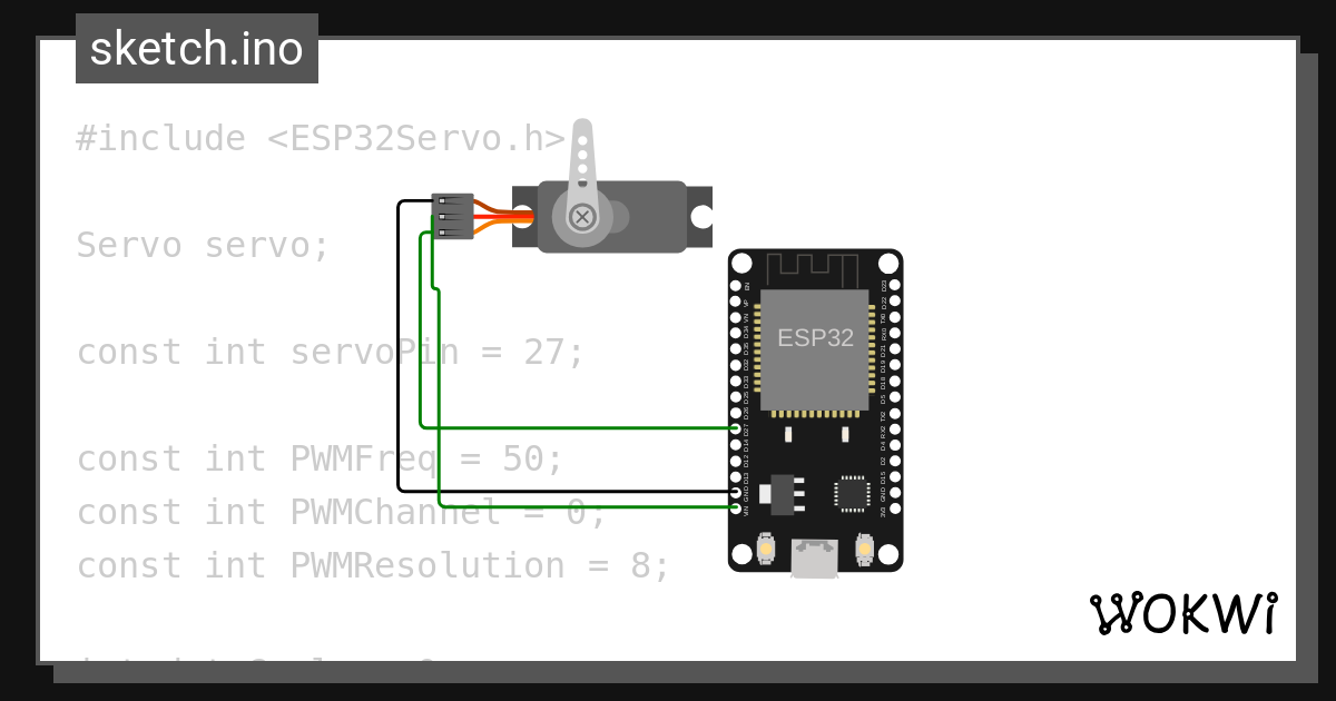 Servo project wokwi esp32 stm32 arduino simulator