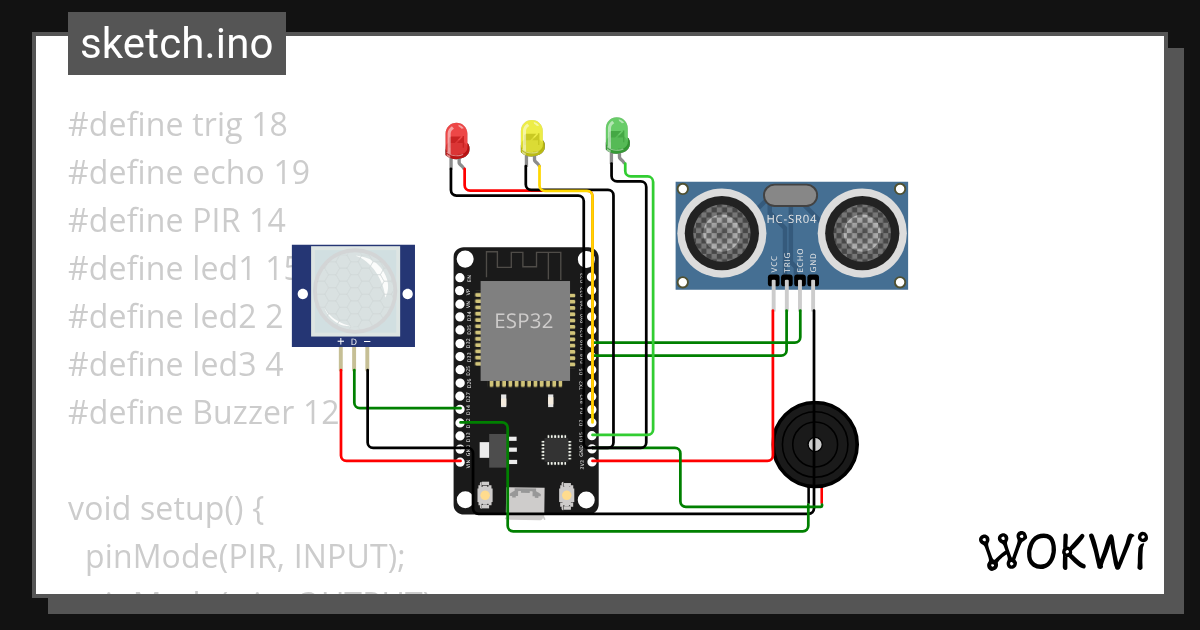 SensorUltrasonic_Buzzer - Wokwi ESP32, STM32, Arduino Simulator