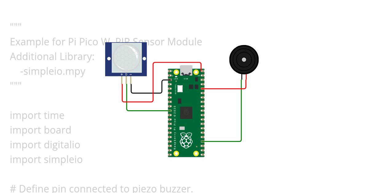 PIR and Buzzer simulation