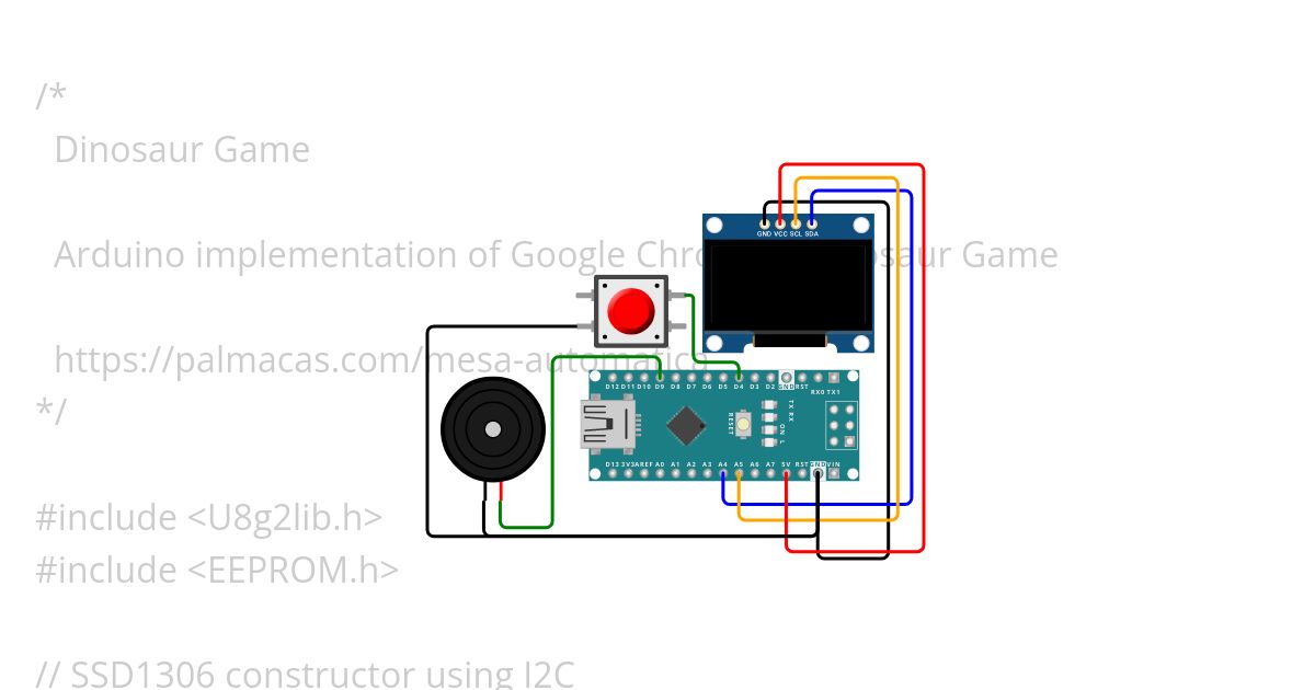 DinosaurGame_Arduino simulation