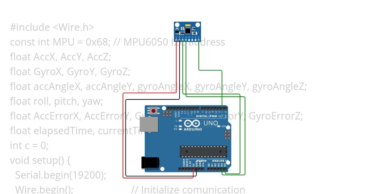 Arduino ile gyro kullanımı simulation