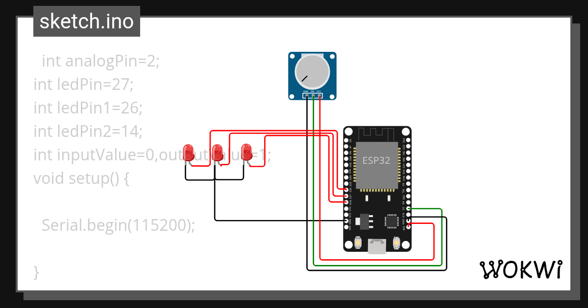 PotentioMeter Wokwi ESP32, STM32, Arduino Simulator