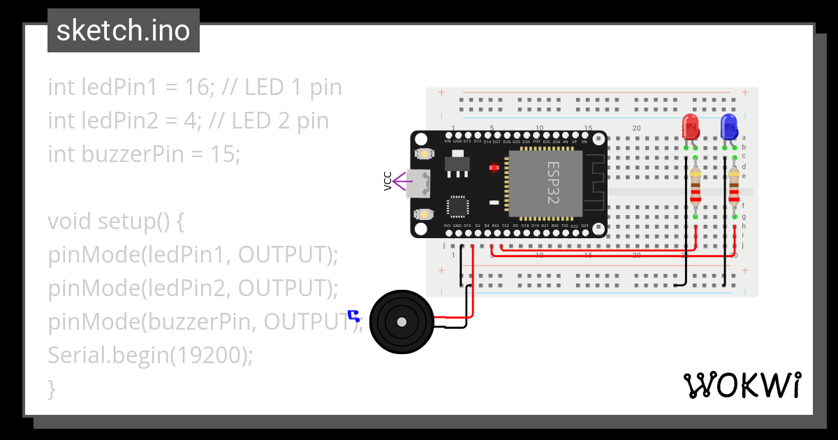 BOMBA buzzer - Wokwi ESP32, STM32, Arduino Simulator