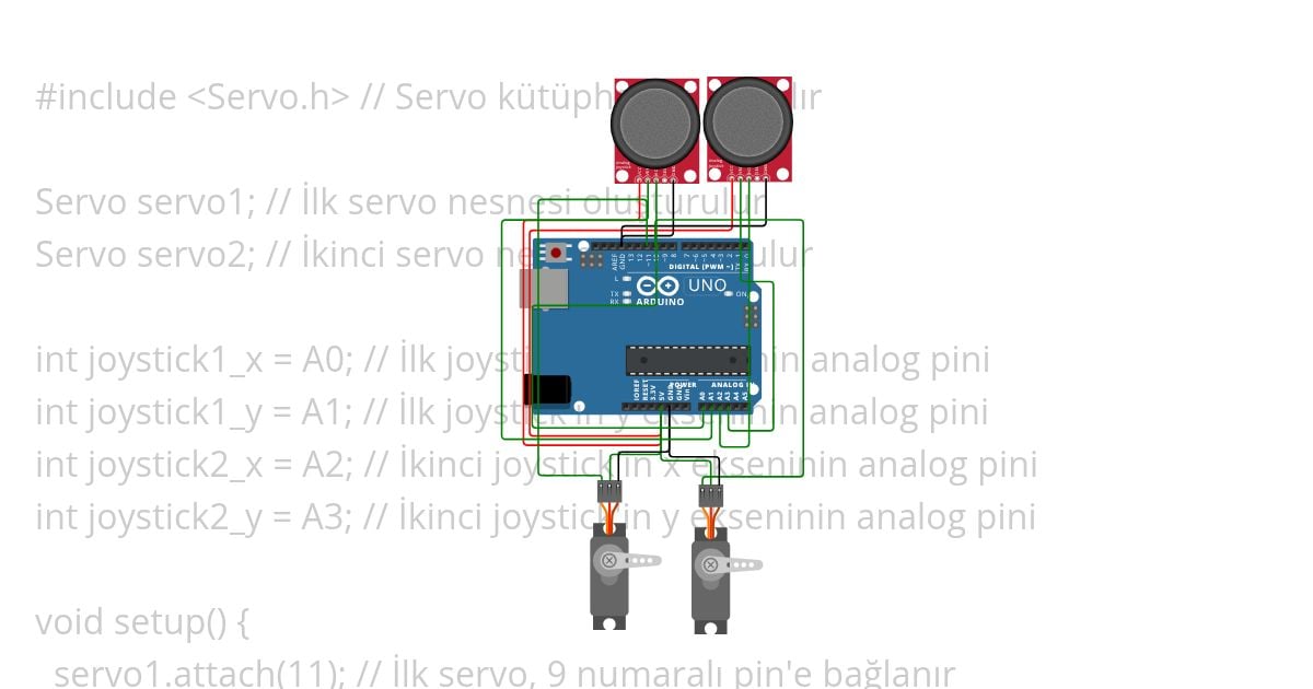 iki joystick ile iki motor kontrolü simulation