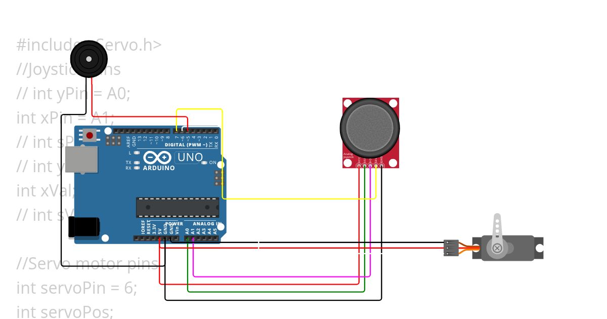 Controlling Servos with a Joystick simulation