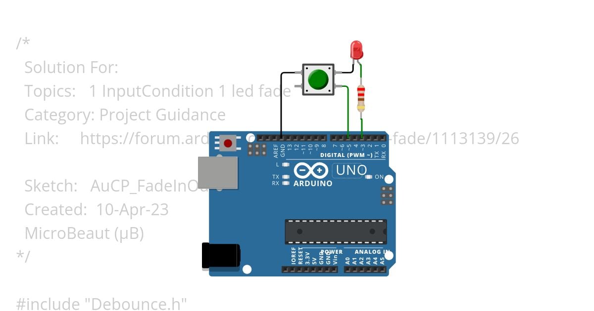 Arduino Forum - 1 button 1 led fade simulation