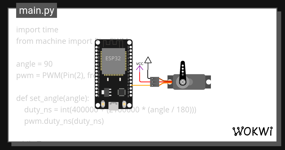 ESP32_Servo_MicroPython Wokwi ESP32, STM32, Arduino Simulator