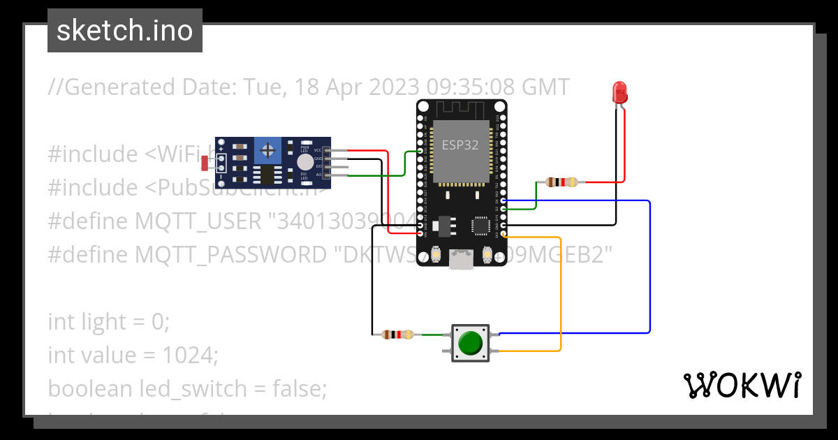 LDR(光敏電阻) - Wokwi ESP32, STM32, Arduino Simulator