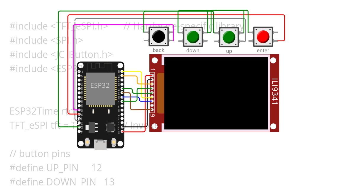 TFT_espi_menu simulation