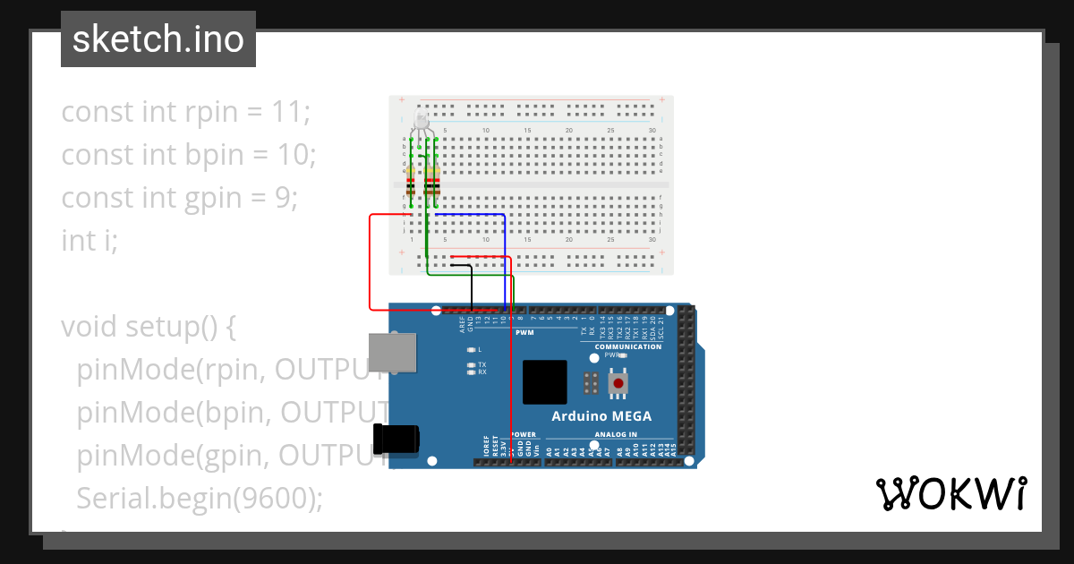 RGB Led - Wokwi ESP32, STM32, Arduino Simulator