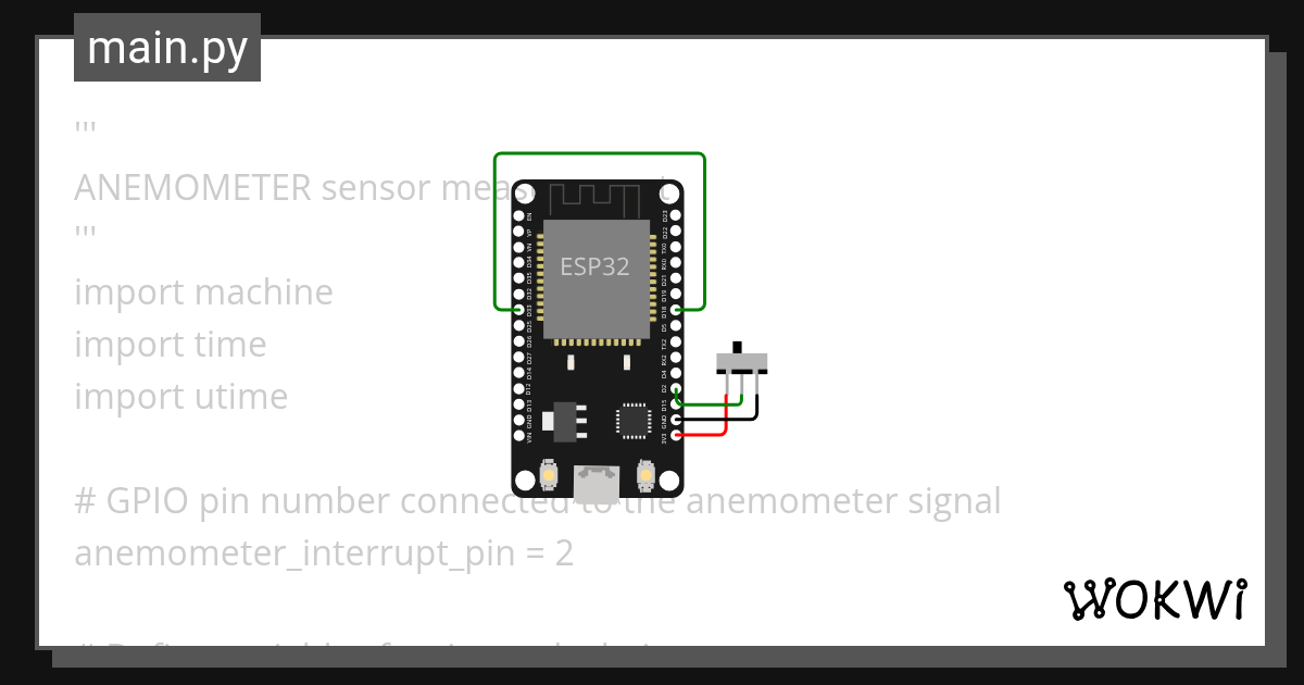 anemometer Wokwi ESP32, STM32, Arduino Simulator