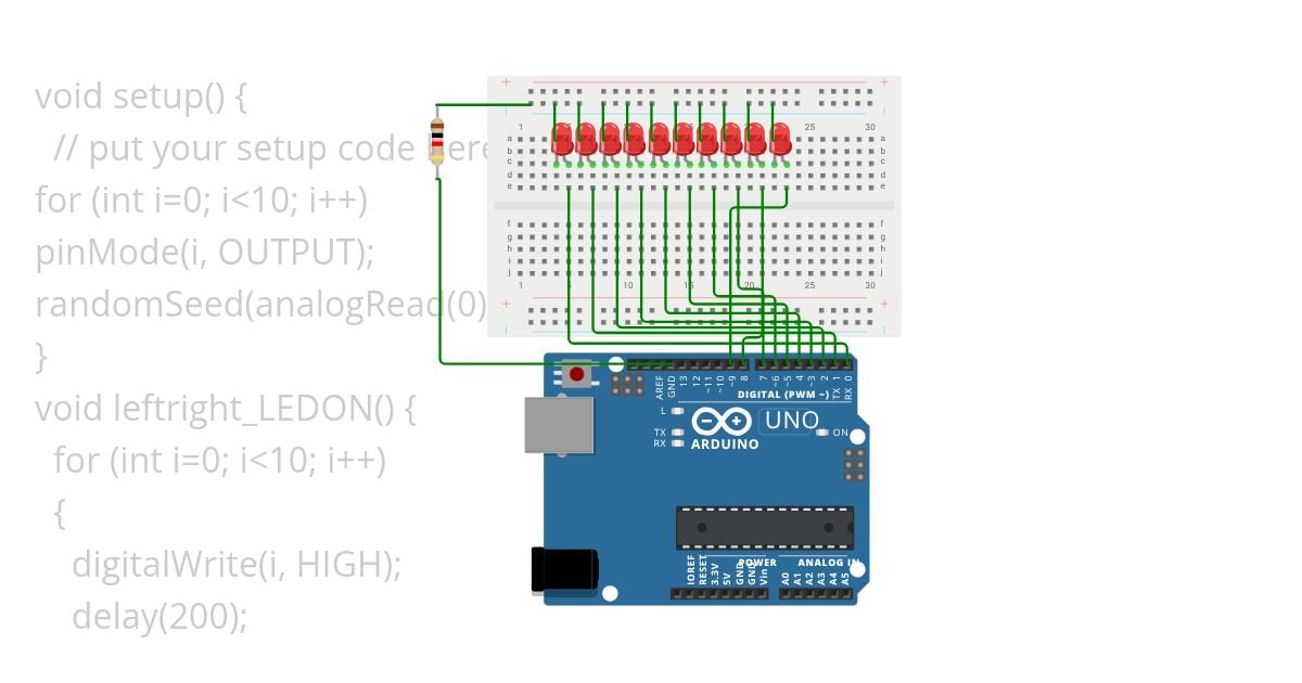PINS 0-9 LEDS Copy simulation