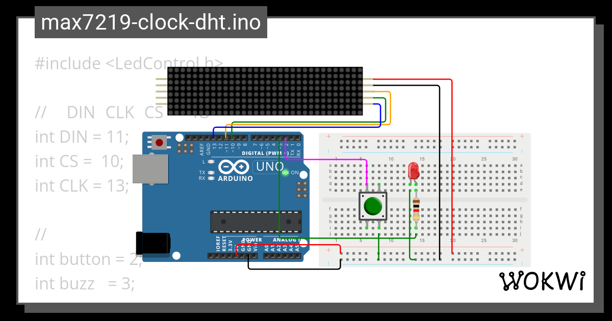 max7219 - Wokwi ESP32, STM32, Arduino Simulator