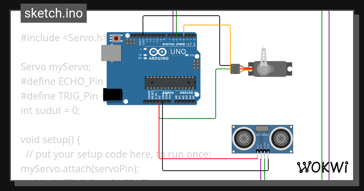 UNO SERVO - Wokwi ESP32, STM32, Arduino Simulator
