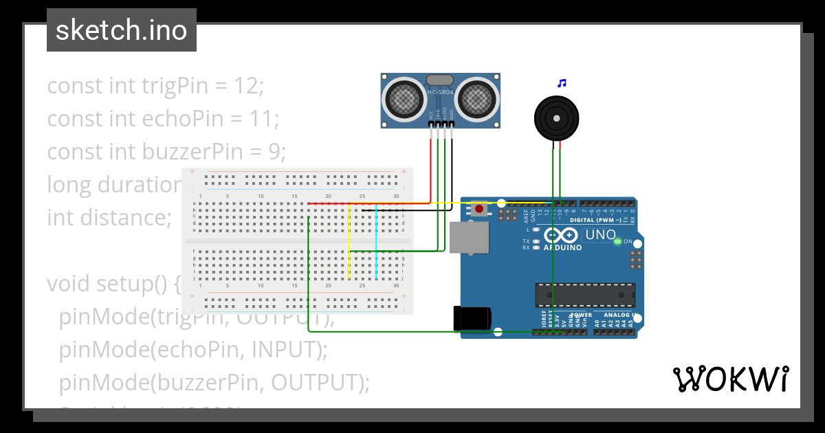 Park Sensörü Yapımı - Wokwi ESP32, STM32, Arduino Simulator