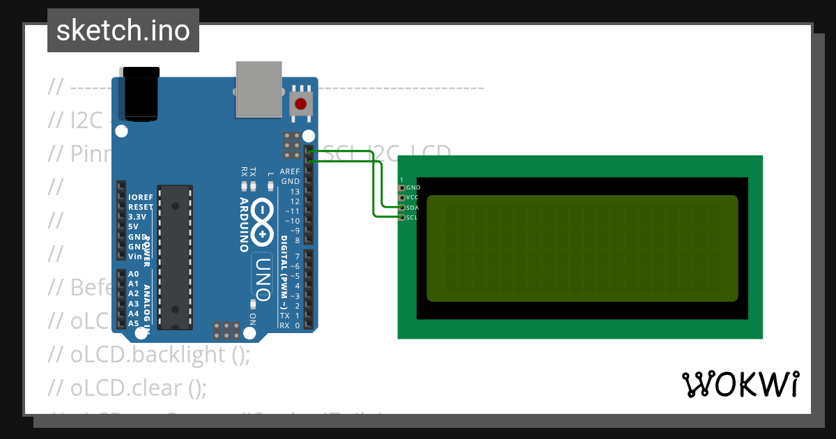 Uno I2C - Wokwi ESP32, STM32, Arduino Simulator