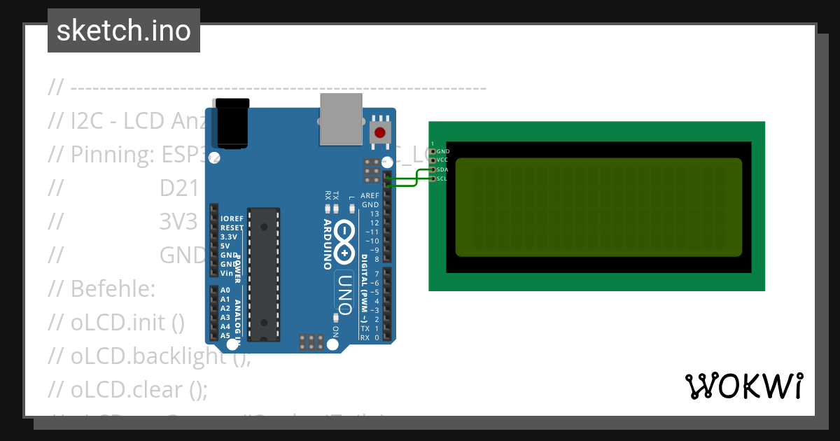 UNO I2C - Wokwi ESP32, STM32, Arduino Simulator