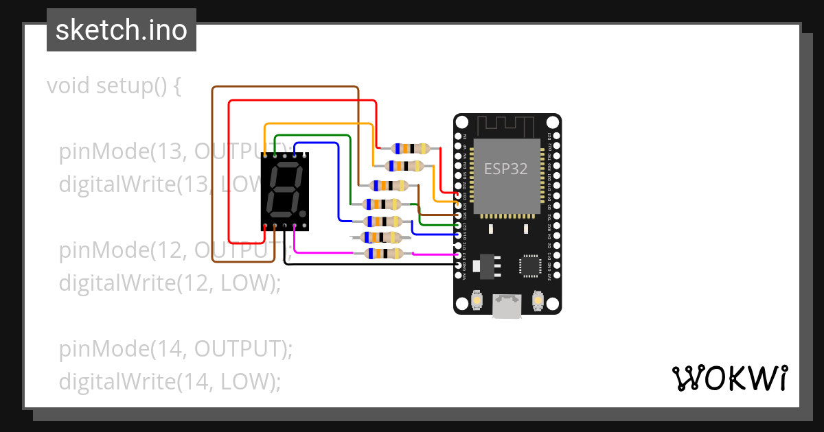 7-segment - Wokwi ESP32, STM32, Arduino Simulator