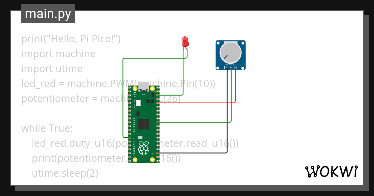 Potentiometer - Wokwi ESP32, STM32, Arduino Simulator