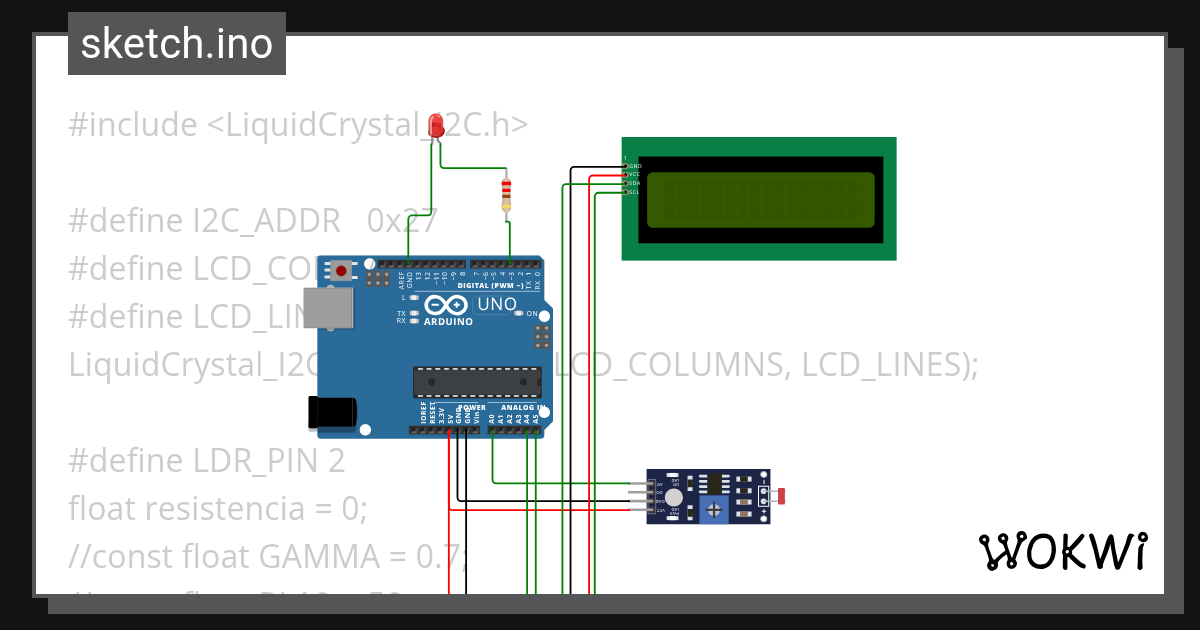 LDR - Wokwi ESP32, STM32, Arduino Simulator