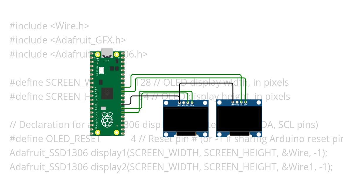 Pico Multi I2C test simulation