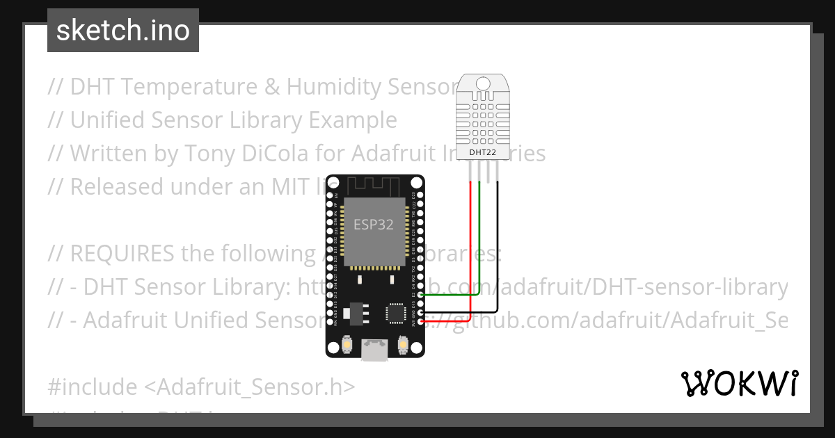 ESP32_DHT22 - Wokwi ESP32, STM32, Arduino Simulator