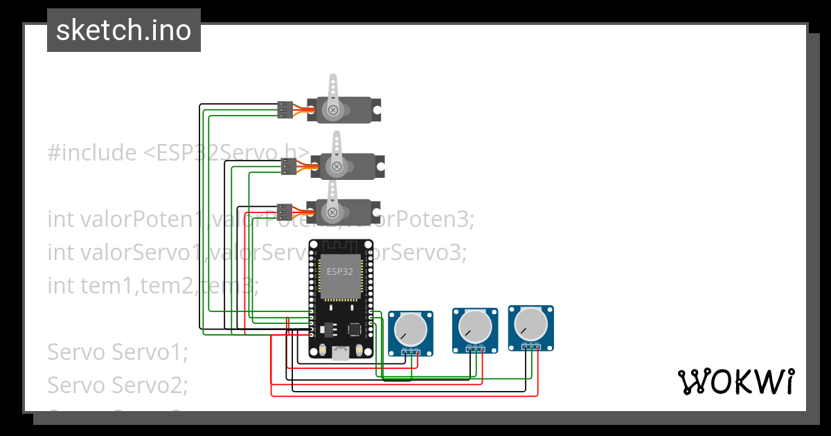 Servos Wokwi Esp32 Stm32 Arduino Simulator