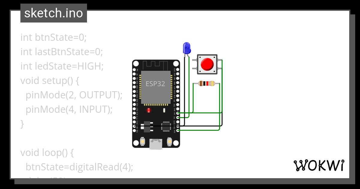 Pushbutton Wokwi Esp Stm Arduino Simulator