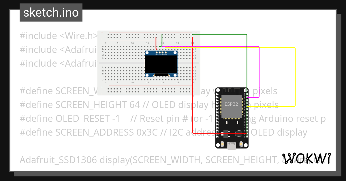 OLED - Wokwi ESP32, STM32, Arduino Simulator