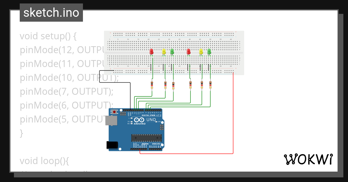 Traffic Light - Wokwi ESP32, STM32, Arduino Simulator