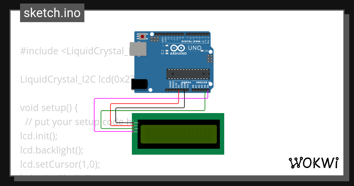 lcd_I2C - Wokwi ESP32, STM32, Arduino Simulator