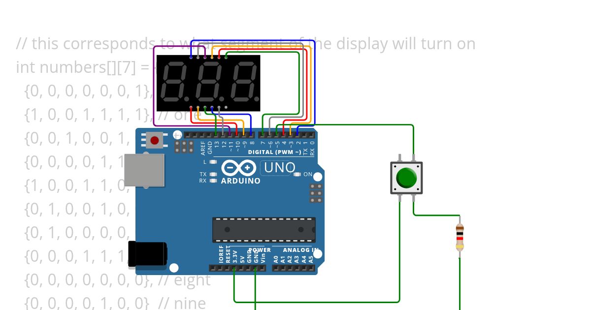 3-Digit 7 Segment using Arduino simulation