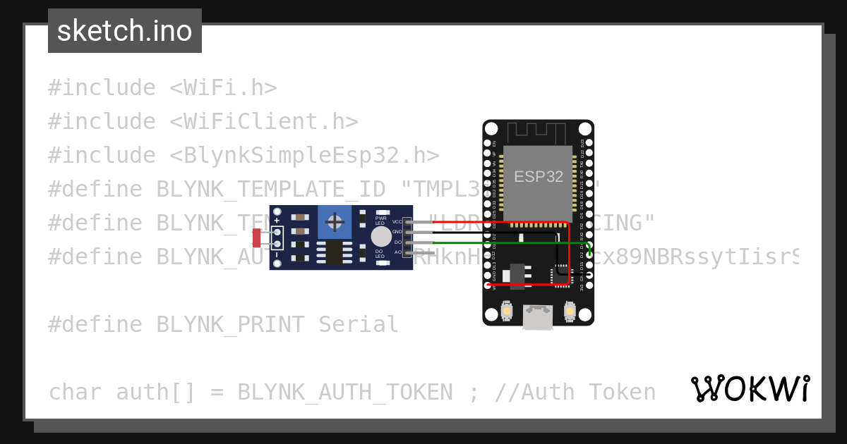 LDR Interfacing with Esp32 - Wokwi ESP32, STM32, Arduino Simulator