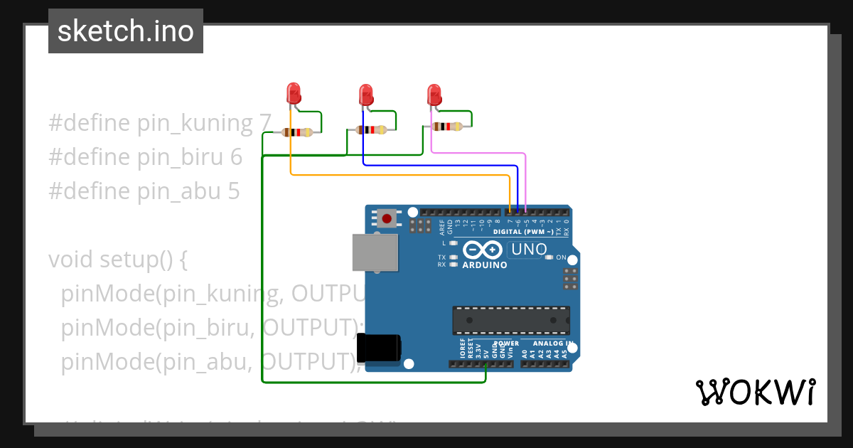 running_led - Wokwi ESP32, STM32, Arduino Simulator