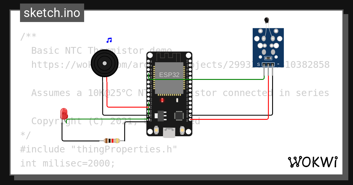 Arduino Iot Cloud Fire Detection - Wokwi Esp32, Stm32, Arduino Simulator